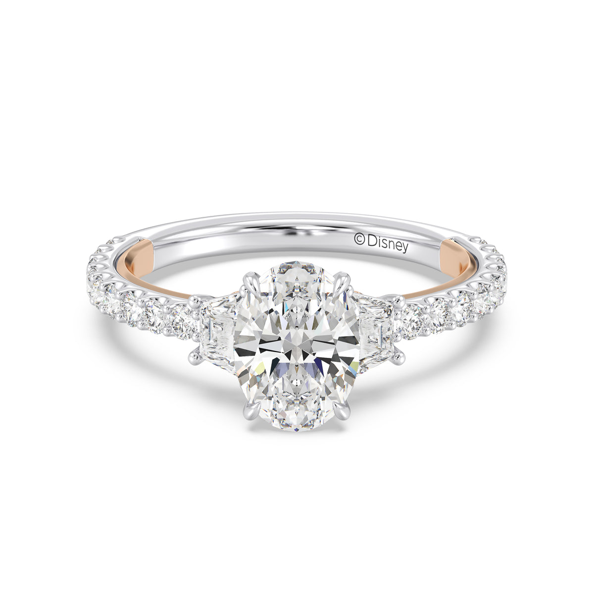 Enchanted Star Lab Grown Diamond And 14K Gold, Disney's Rapunzel Three Stone Engagement Ring