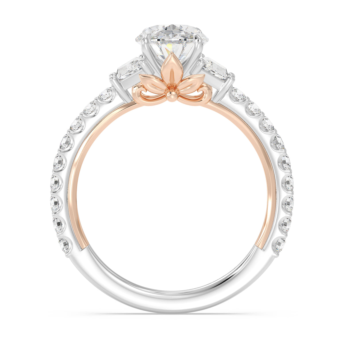 Enchanted Star Lab Grown Diamond And 14K Gold, Disney's Rapunzel Three Stone Engagement Ring