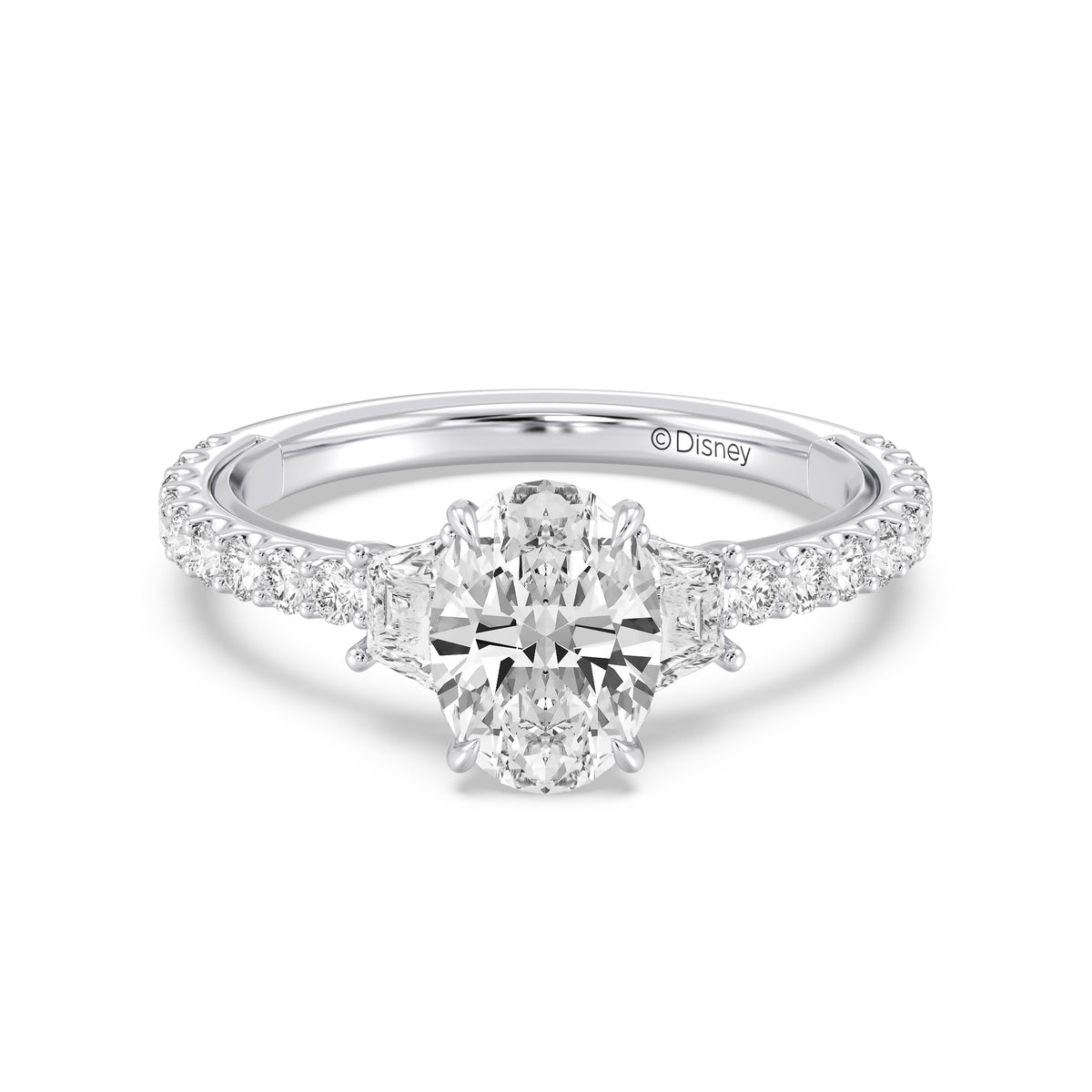 Enchanted Star Lab Grown Diamond And 14K Gold, Disney's Rapunzel Three Stone Engagement Ring