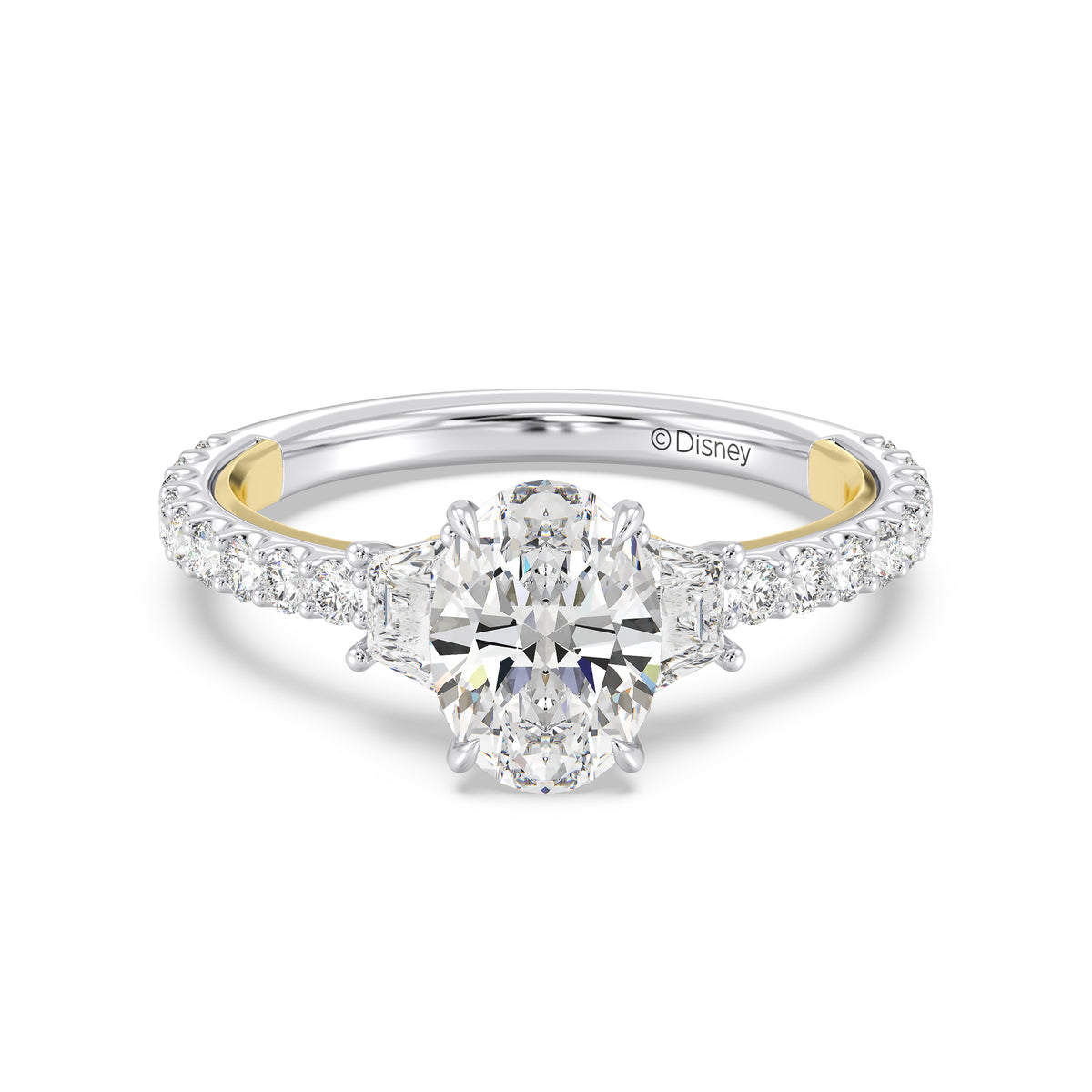 Enchanted Star Lab Grown Diamond And 14K Gold, Disney's Rapunzel Three Stone Engagement Ring