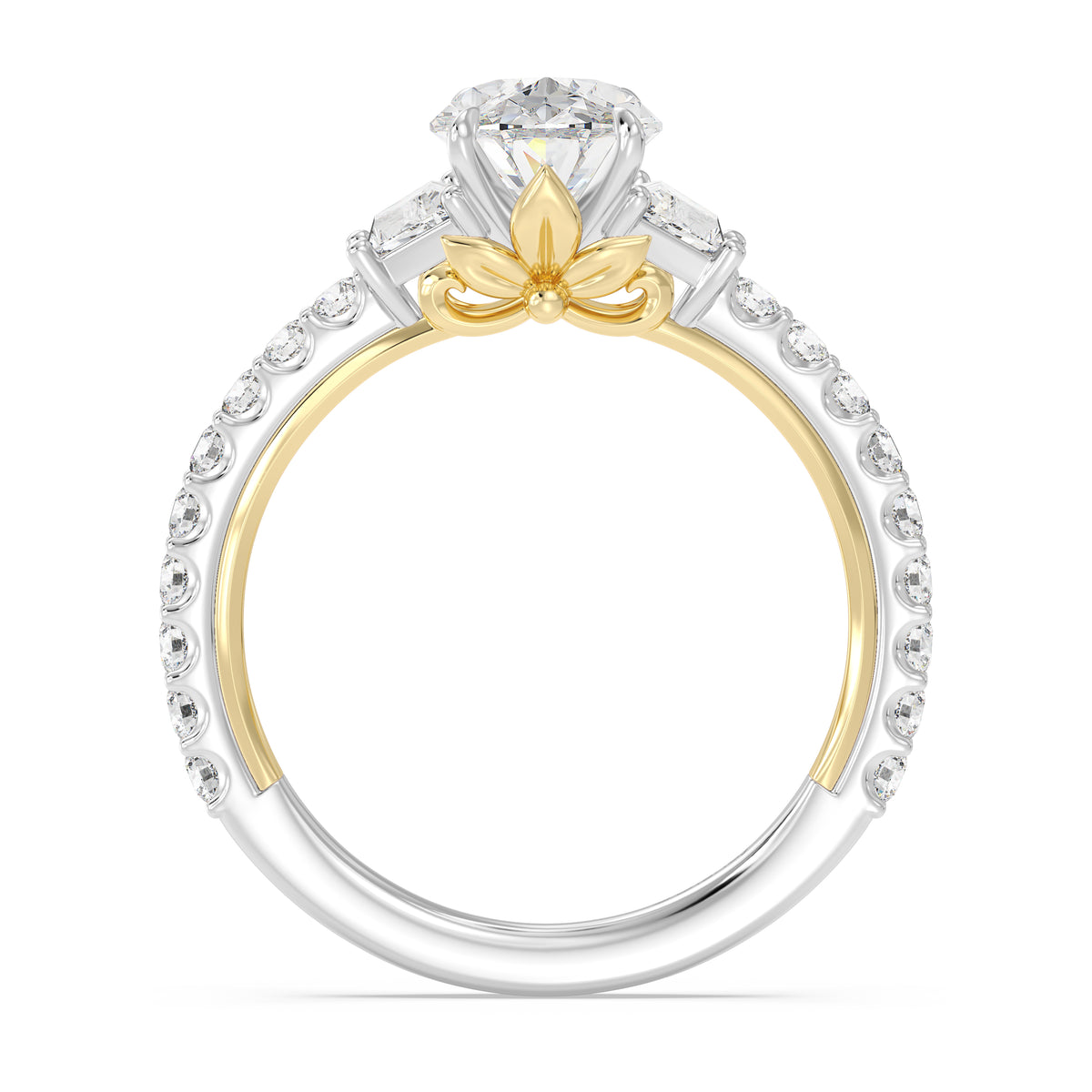Enchanted Star Lab Grown Diamond And 14K Gold, Disney's Rapunzel Three Stone Engagement Ring