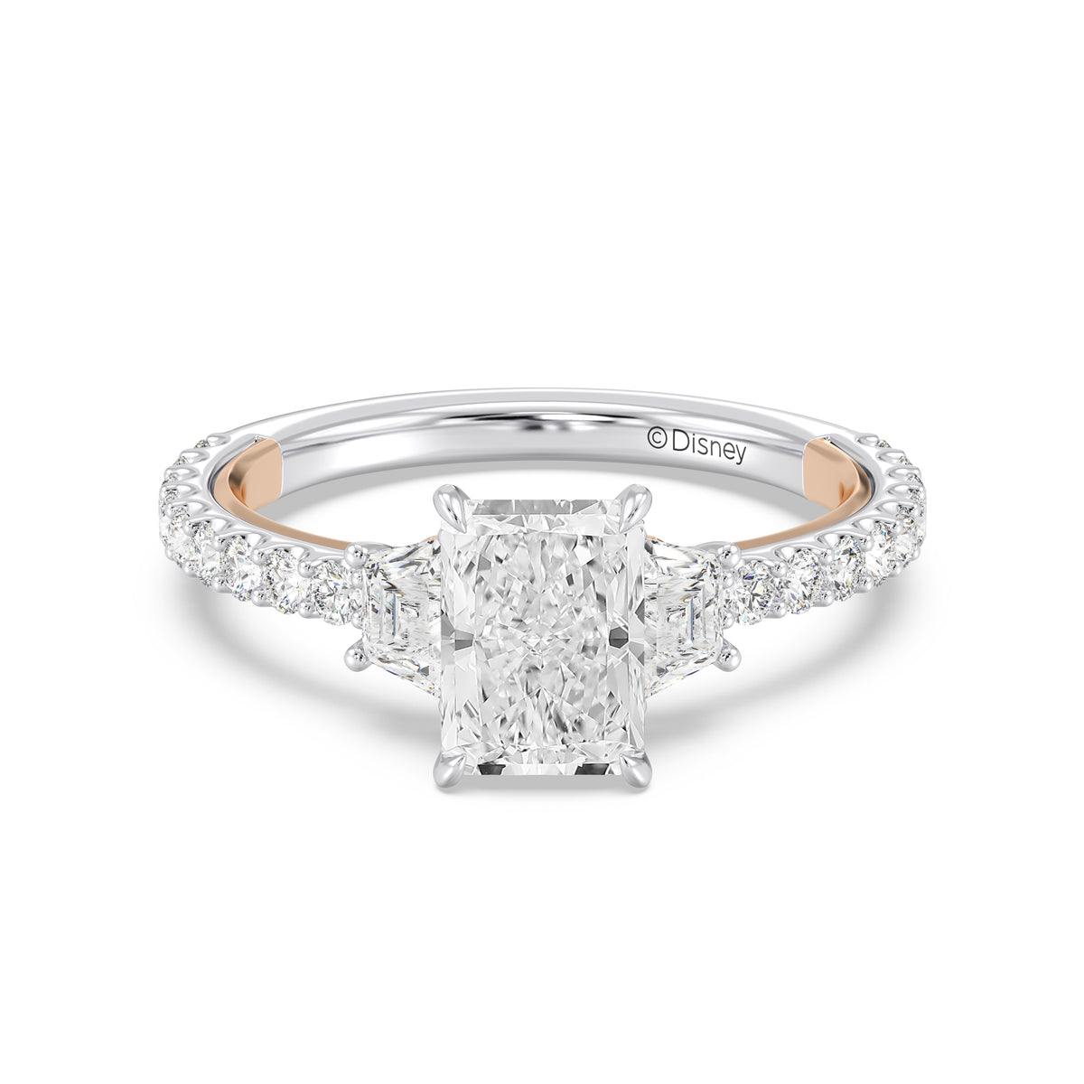 Enchanted Star Lab Grown Diamond And 14K Gold, Disney's Rapunzel Three Stone Engagement Ring