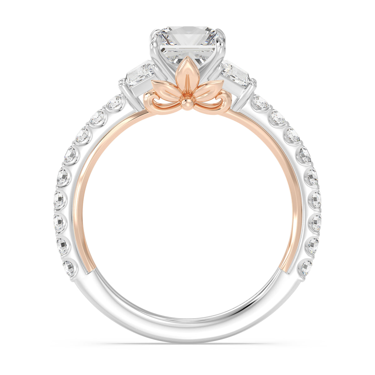 Enchanted Star Lab Grown Diamond And 14K Gold, Disney's Rapunzel Three Stone Engagement Ring