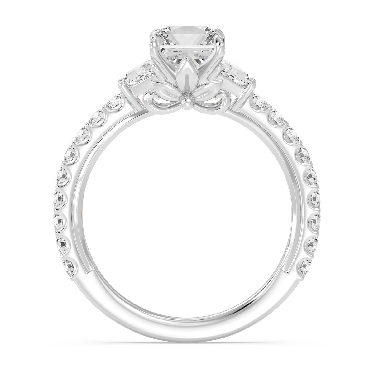 Enchanted Star Lab Grown Diamond And 14K Gold, Disney's Rapunzel Three Stone Engagement Ring