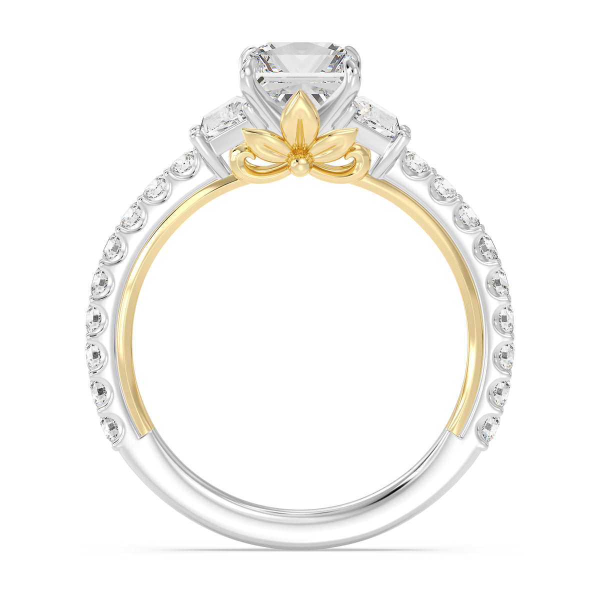 Enchanted Star Lab Grown Diamond And 14K Gold, Disney's Rapunzel Three Stone Engagement Ring