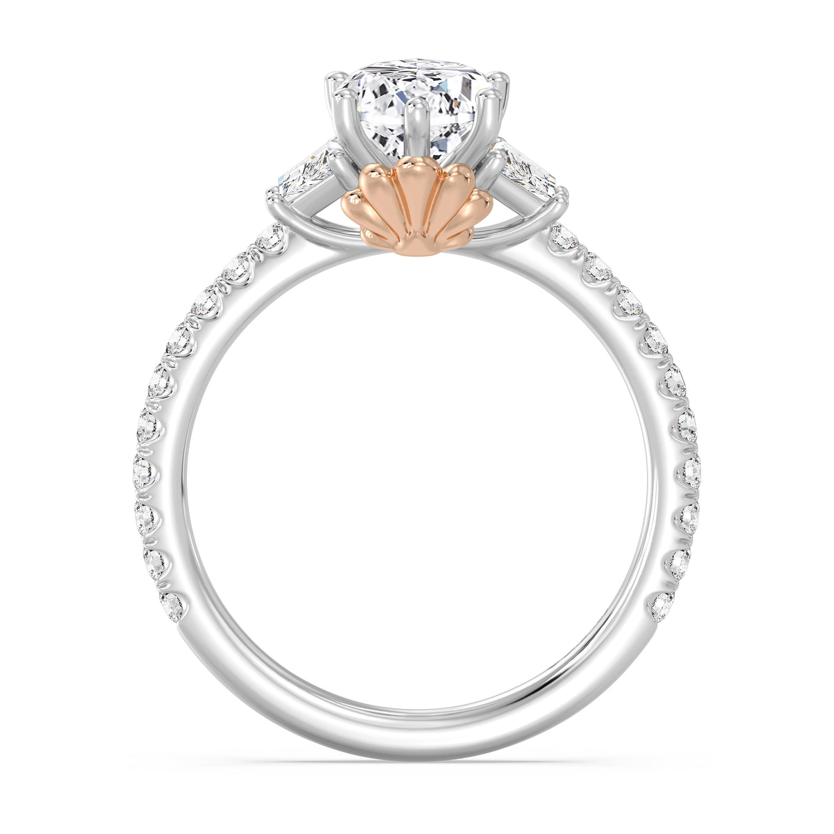 Enchanted Star Lab Grown Diamond And 14K Gold, Disney's Ariel Shell Engagement Ring