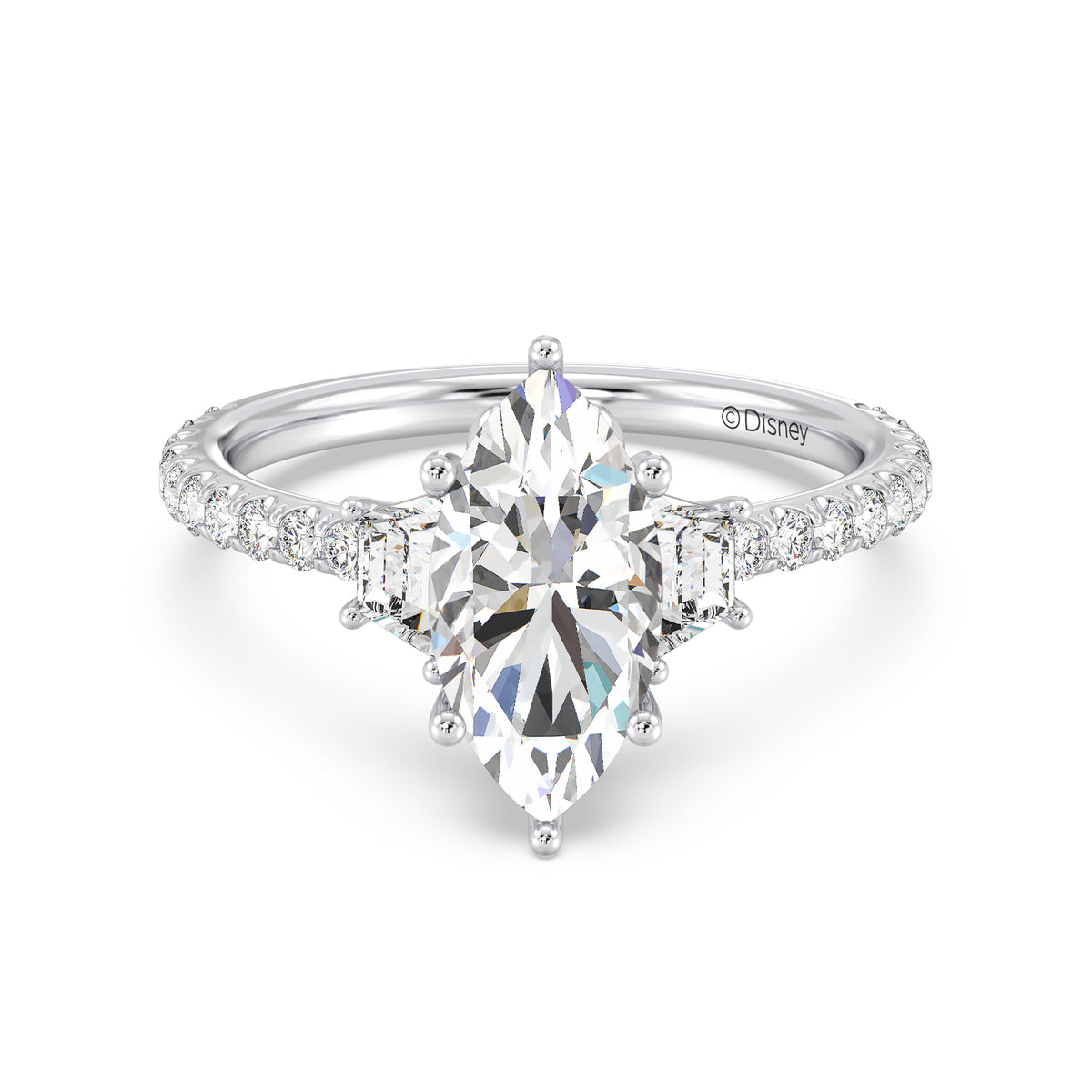 Enchanted Star Lab Grown Diamond And 14K Gold, Disney's Ariel Shell Engagement Ring