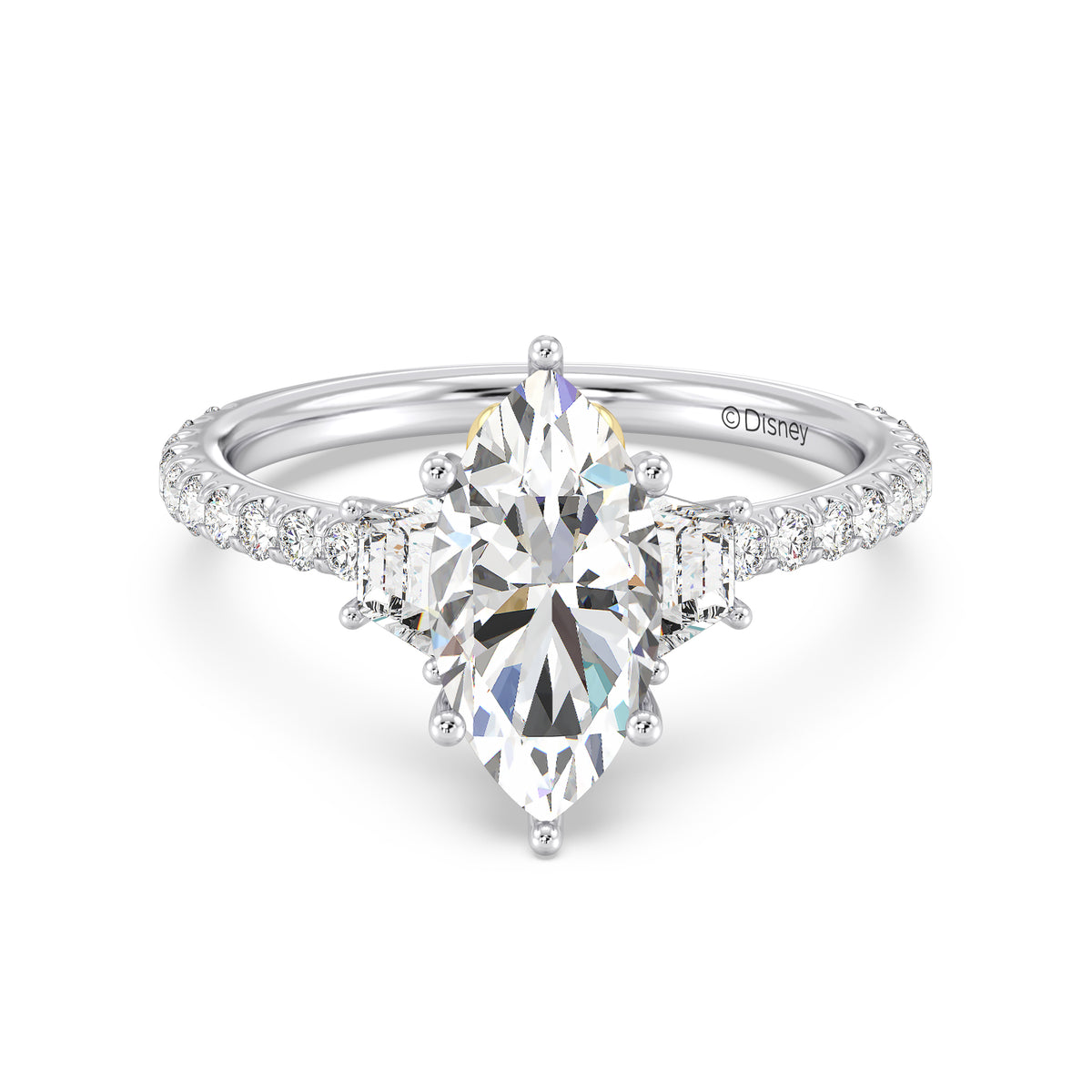 Enchanted Star Lab Grown Diamond And 14K Gold, Disney's Ariel Shell Engagement Ring