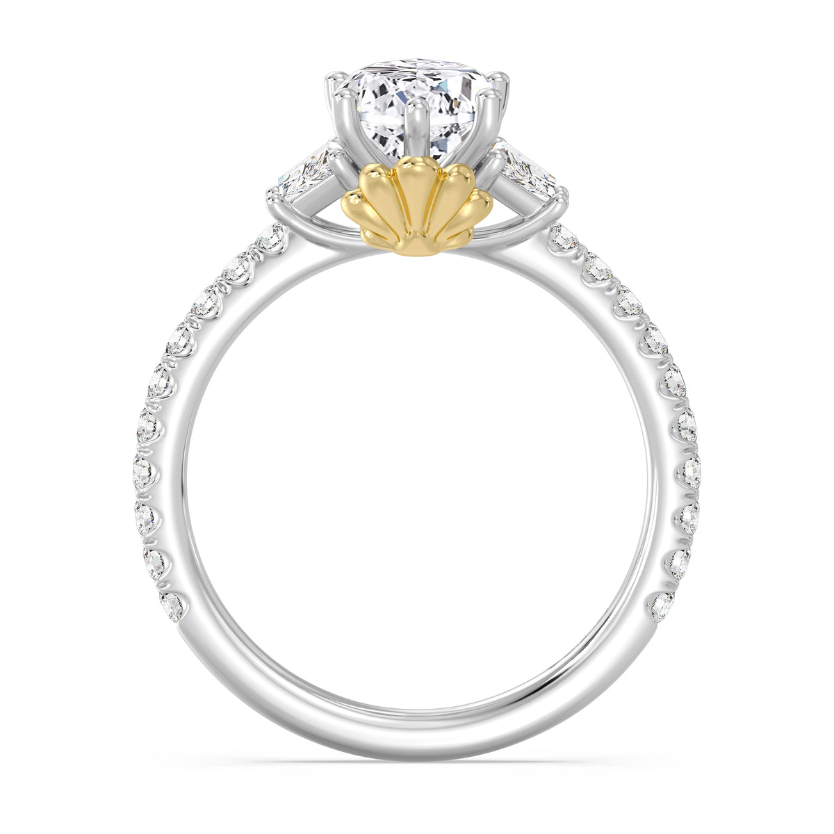 Enchanted Star Lab Grown Diamond And 14K Gold, Disney's Ariel Shell Engagement Ring