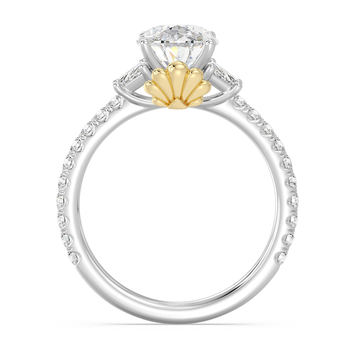Enchanted Star Lab Grown Diamond And 14K Gold, Disney's Ariel Shell Engagement Ring