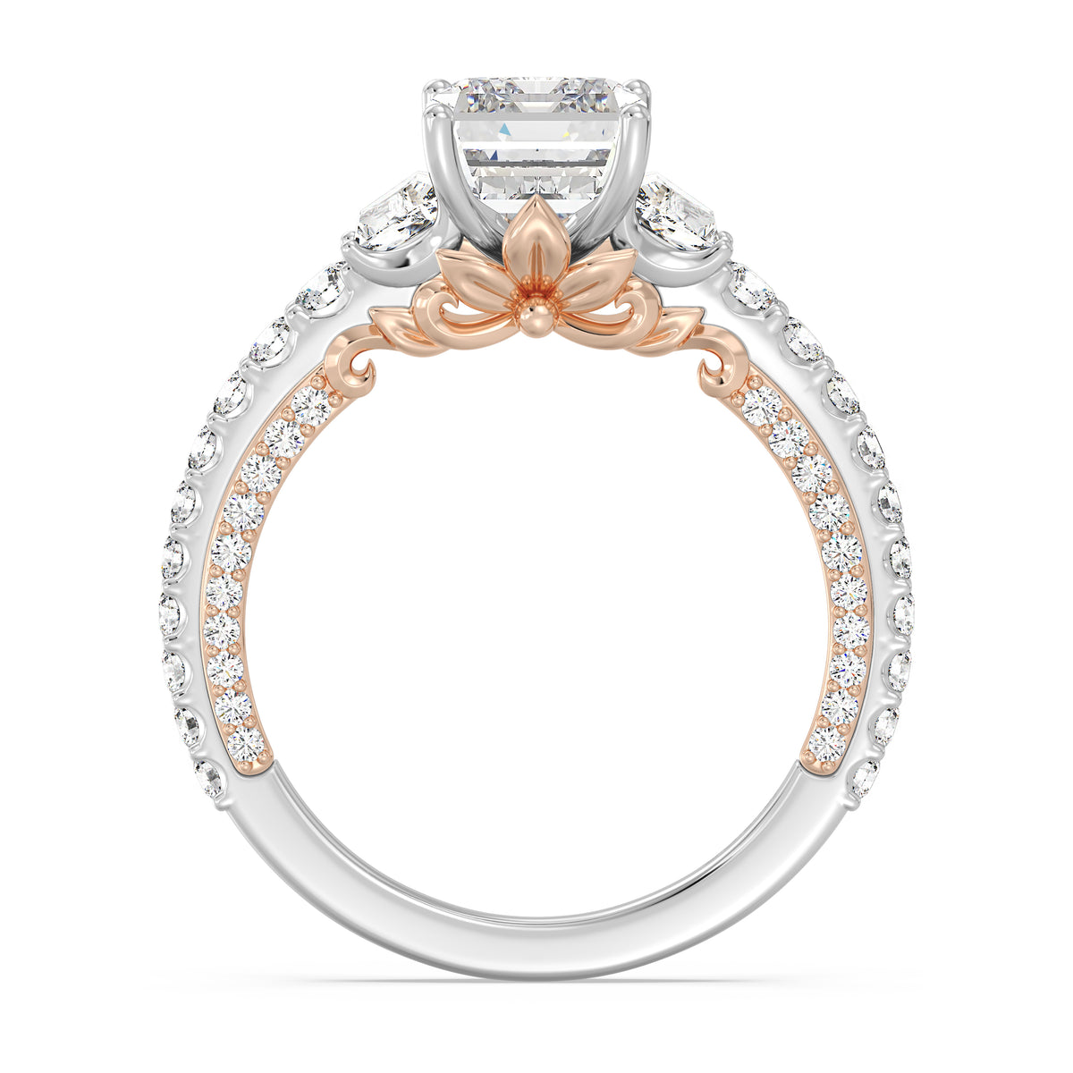 Enchanted Star Lab Grown Diamond And 14K Gold, Disney's Rapunzel Three Stone Engagement Ring