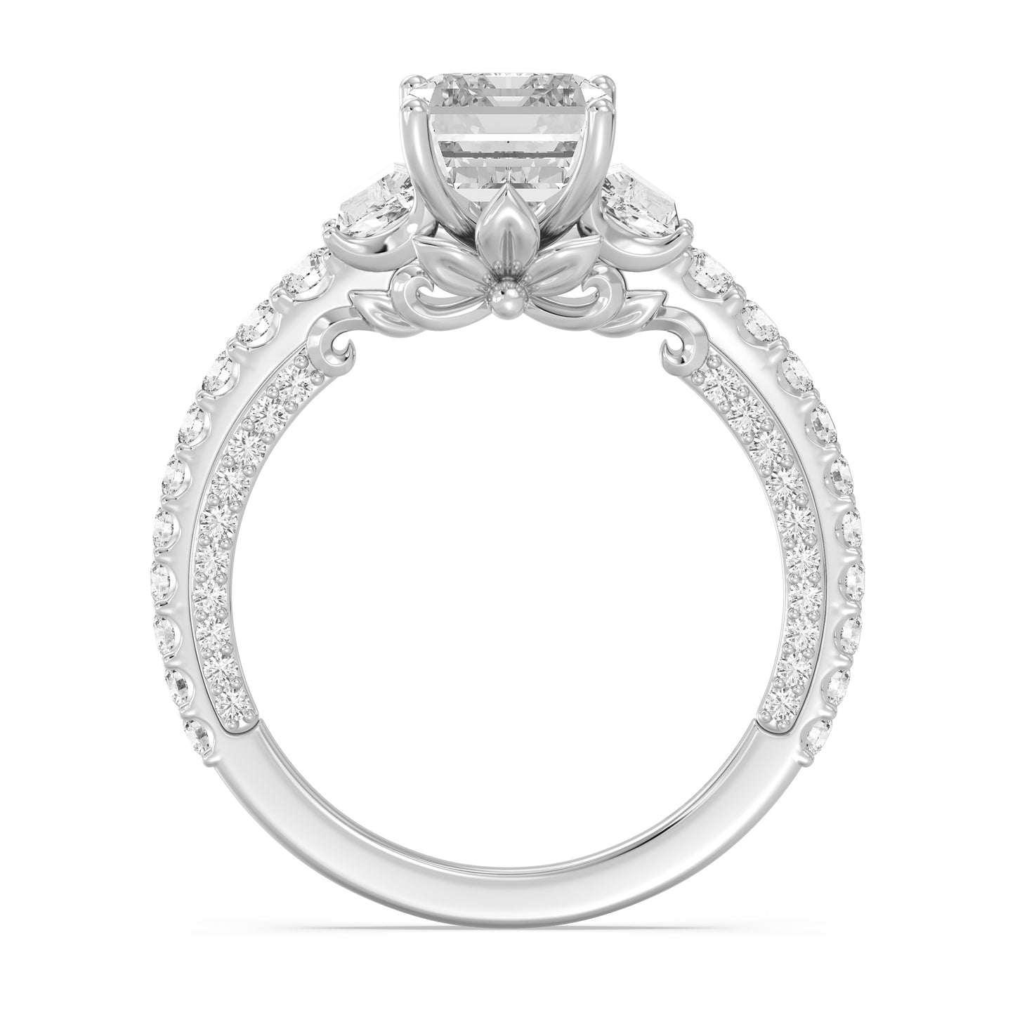 Enchanted Star Lab Grown Diamond And 14K Gold, Disney's Rapunzel Three Stone Engagement Ring