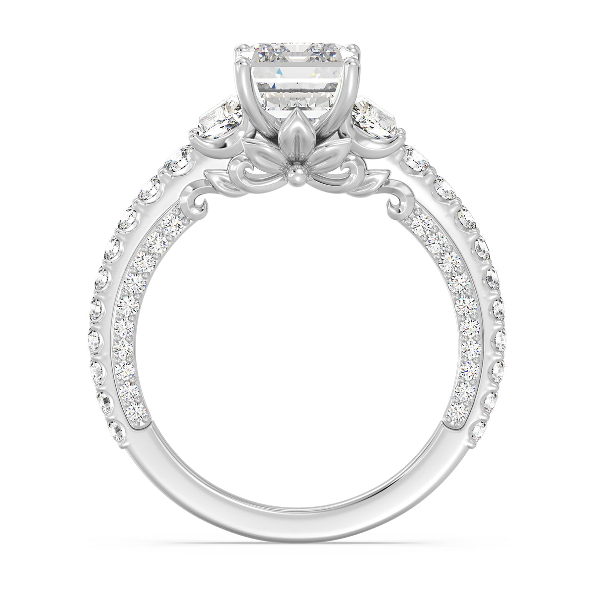 Enchanted Star Lab Grown Diamond And 14K Gold, Disney's Rapunzel Three Stone Engagement Ring