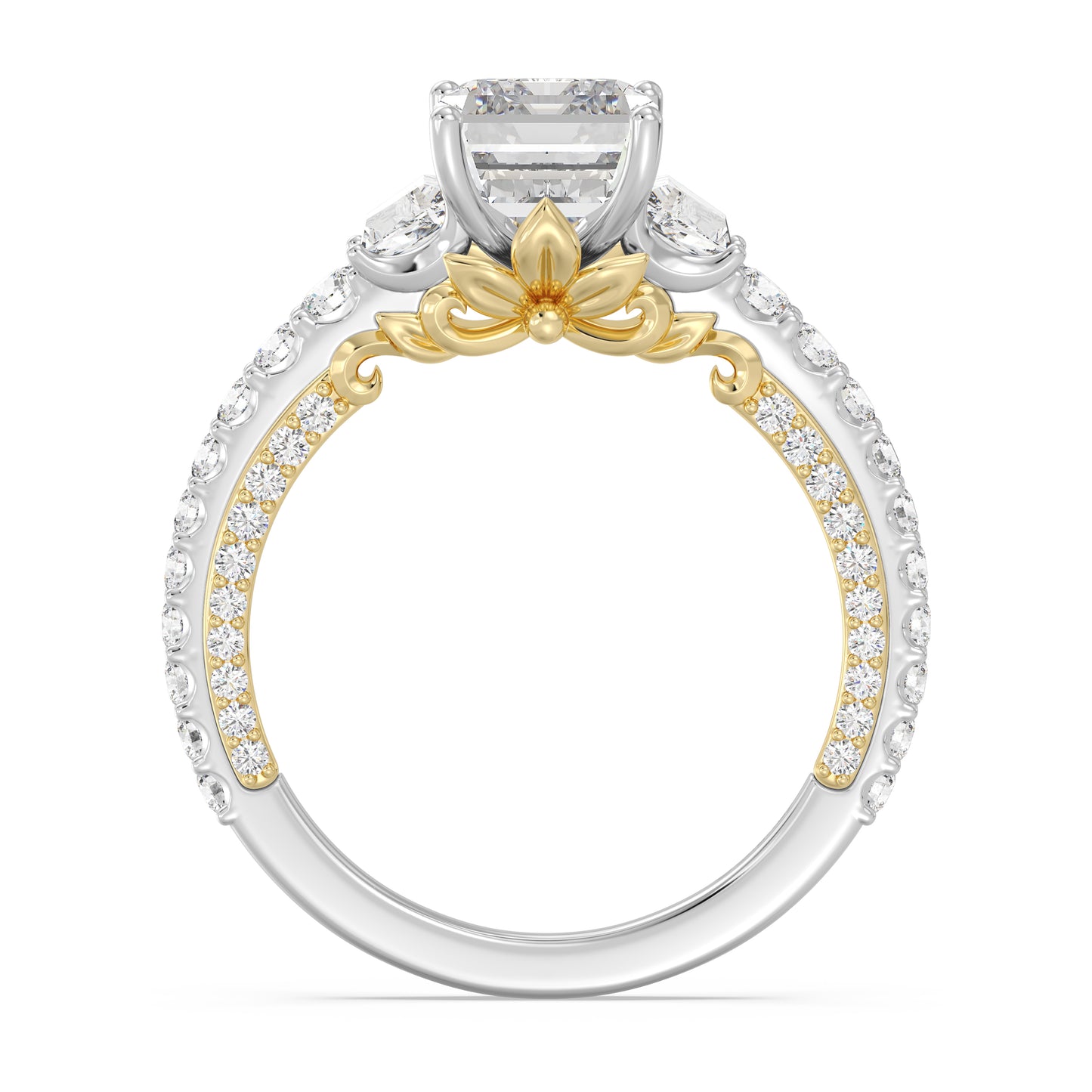 Enchanted Star Lab Grown Diamond And 14K Gold, Disney's Rapunzel Three Stone Engagement Ring