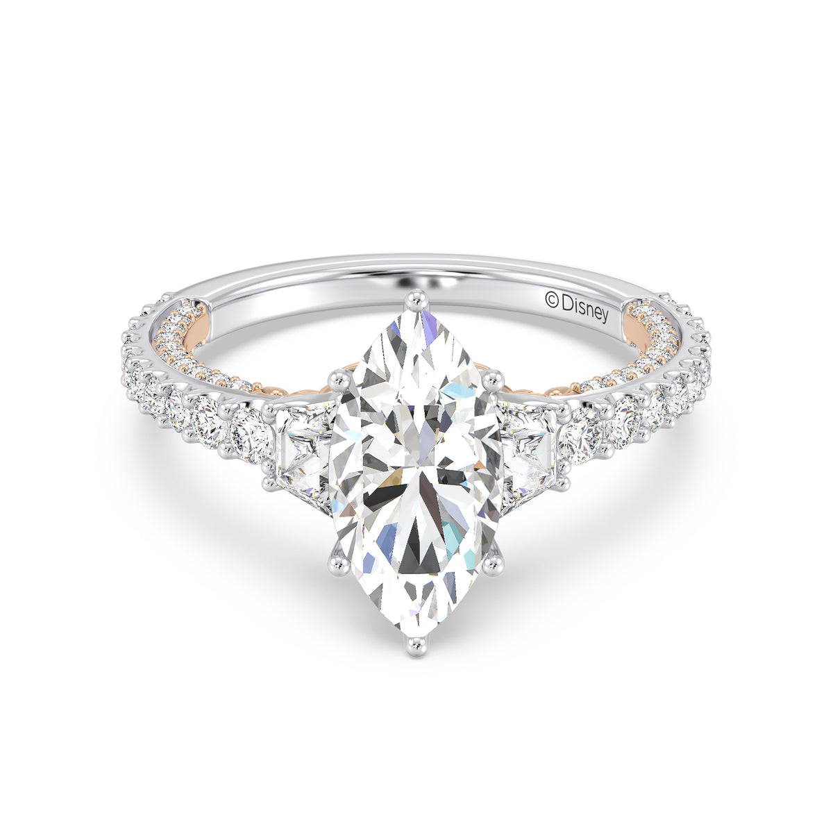 Enchanted Star Lab Grown Diamond And 14K Gold, Disney's Rapunzel Three Stone Engagement Ring