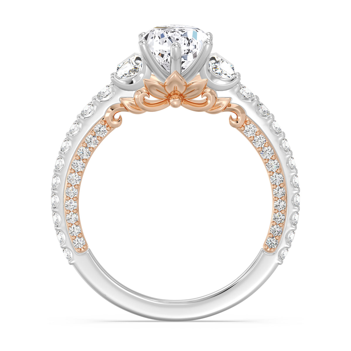 Enchanted Star Lab Grown Diamond And 14K Gold, Disney's Rapunzel Three Stone Engagement Ring