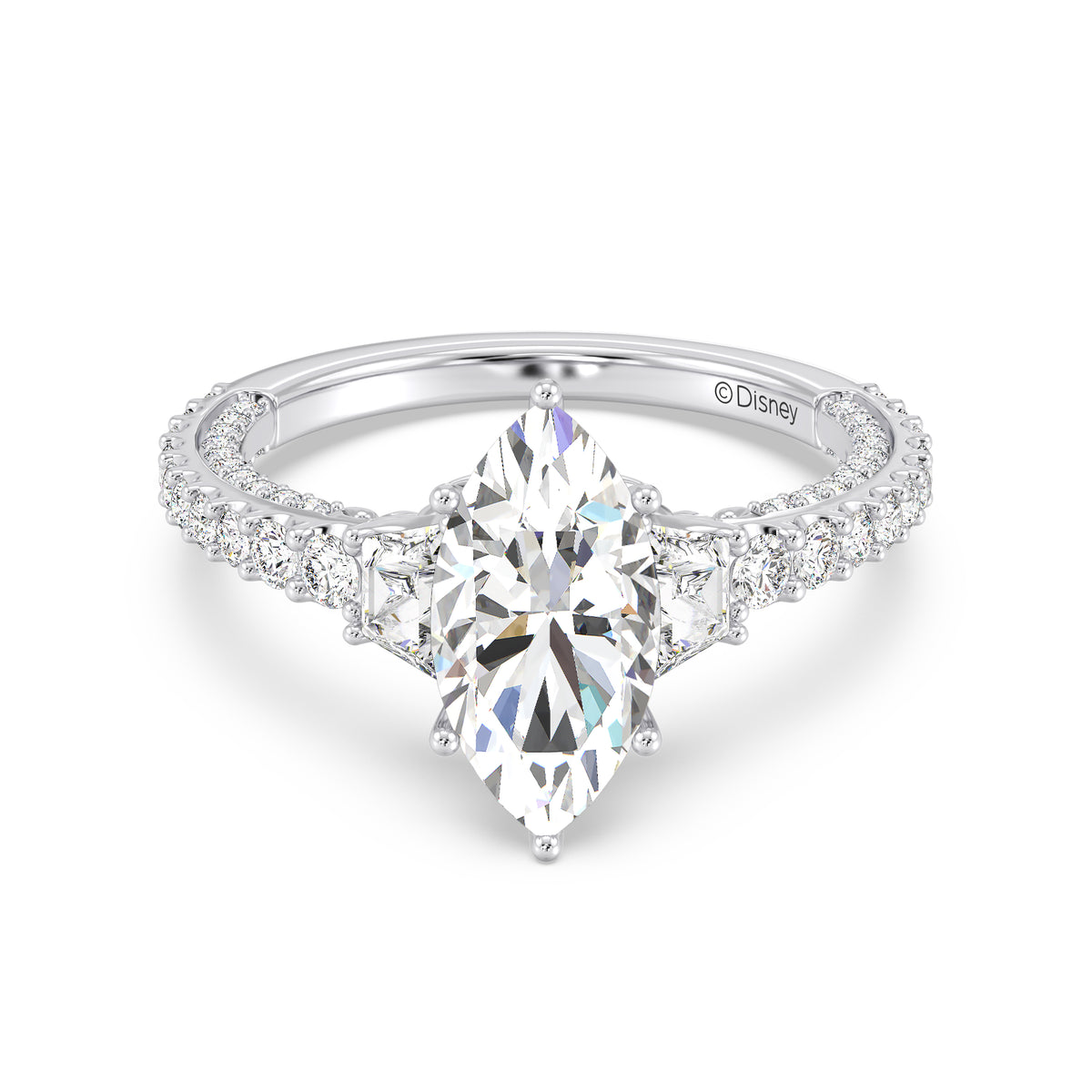 Enchanted Star Lab Grown Diamond And 14K Gold, Disney's Rapunzel Three Stone Engagement Ring