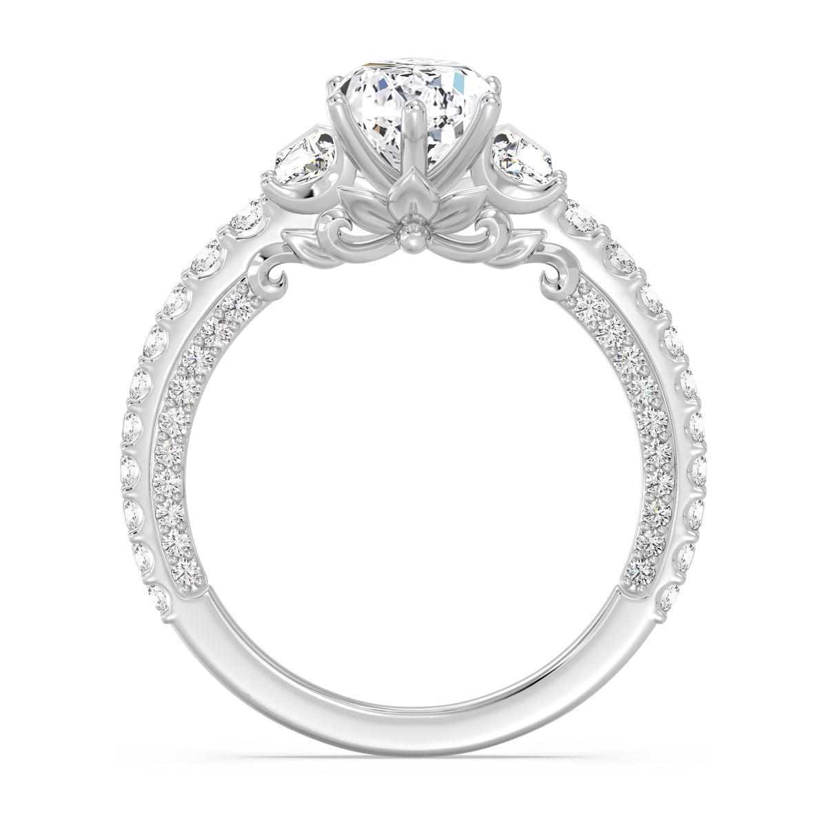 Enchanted Star Lab Grown Diamond And 14K Gold, Disney's Rapunzel Three Stone Engagement Ring
