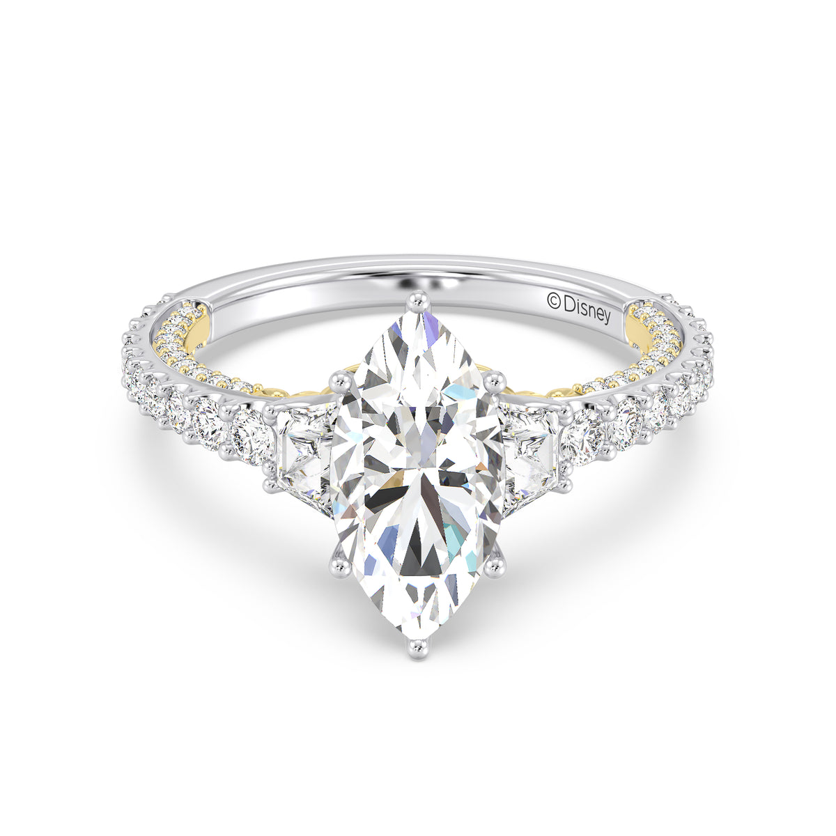 Enchanted Star Lab Grown Diamond And 14K Gold, Disney's Rapunzel Three Stone Engagement Ring