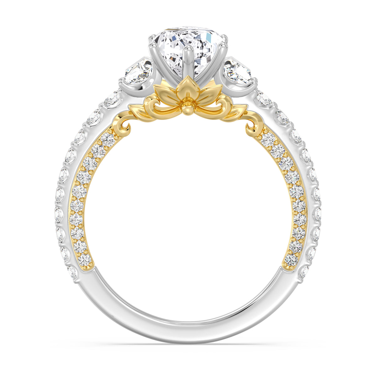 Enchanted Star Lab Grown Diamond And 14K Gold, Disney's Rapunzel Three Stone Engagement Ring