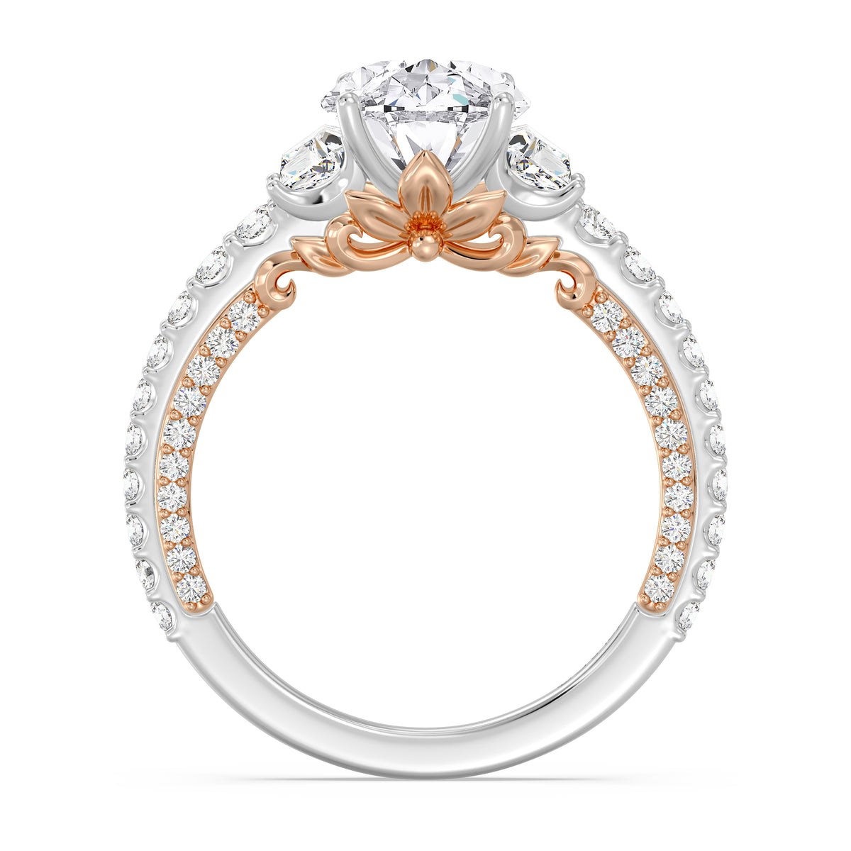 Enchanted Star Lab Grown Diamond And 14K Gold, Disney's Rapunzel Three Stone Engagement Ring