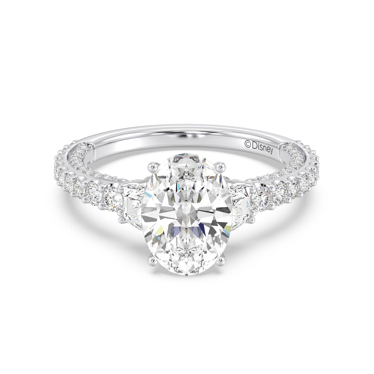 Enchanted Star Lab Grown Diamond And 14K Gold, Disney's Rapunzel Three Stone Engagement Ring