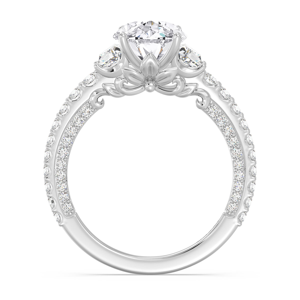 Enchanted Star Lab Grown Diamond And 14K Gold, Disney's Rapunzel Three Stone Engagement Ring
