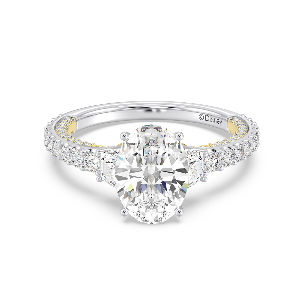 Enchanted Star Lab Grown Diamond And 14K Gold, Disney's Rapunzel Three Stone Engagement Ring
