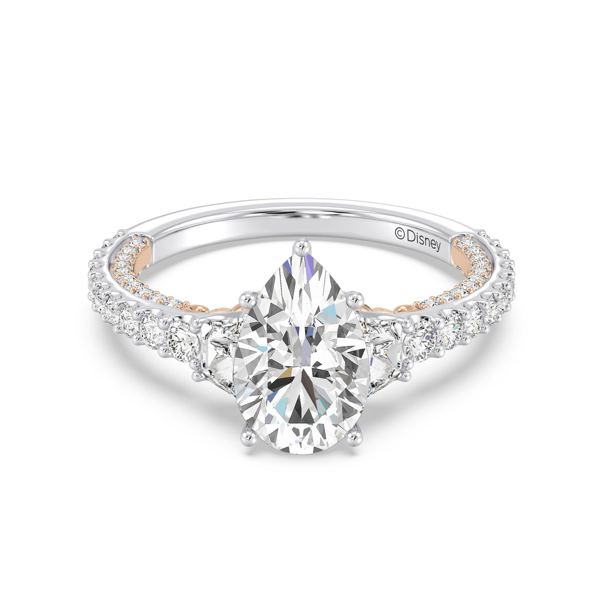 Enchanted Star Lab Grown Diamond And 14K Gold, Disney's Rapunzel Three Stone Engagement Ring