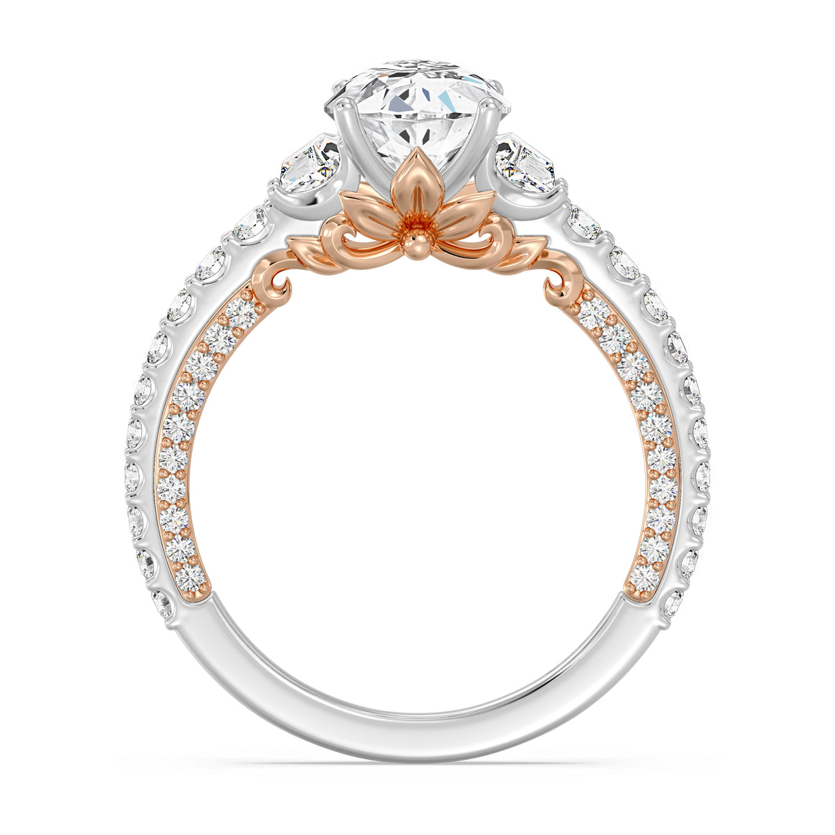 Enchanted Star Lab Grown Diamond And 14K Gold, Disney's Rapunzel Three Stone Engagement Ring