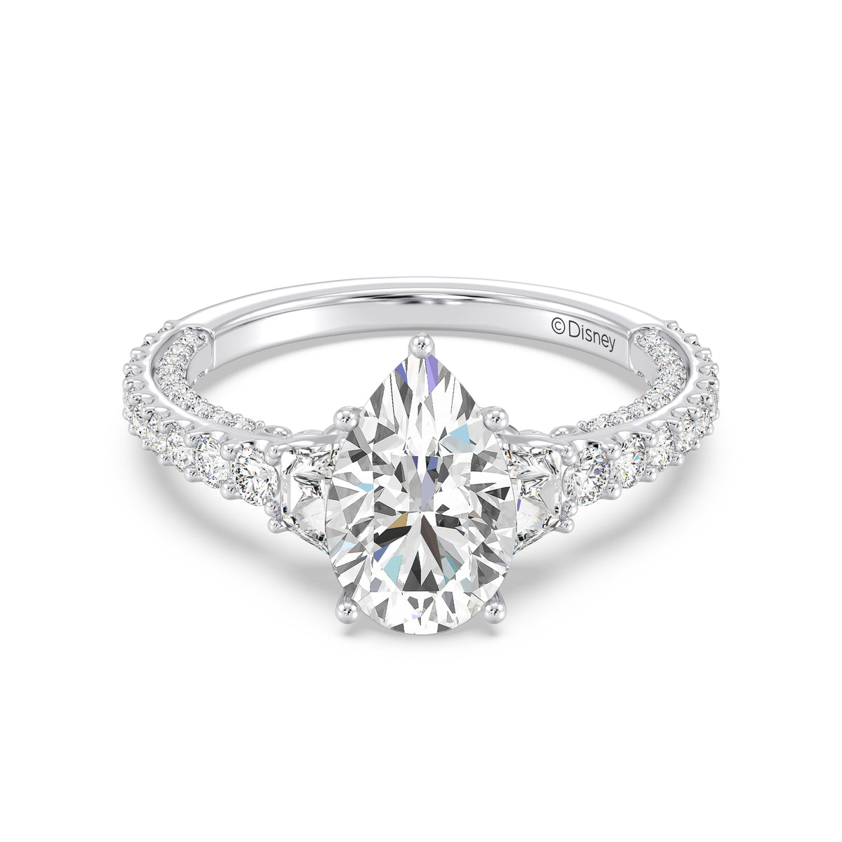 Enchanted Star Lab Grown Diamond And 14K Gold, Disney's Rapunzel Three Stone Engagement Ring