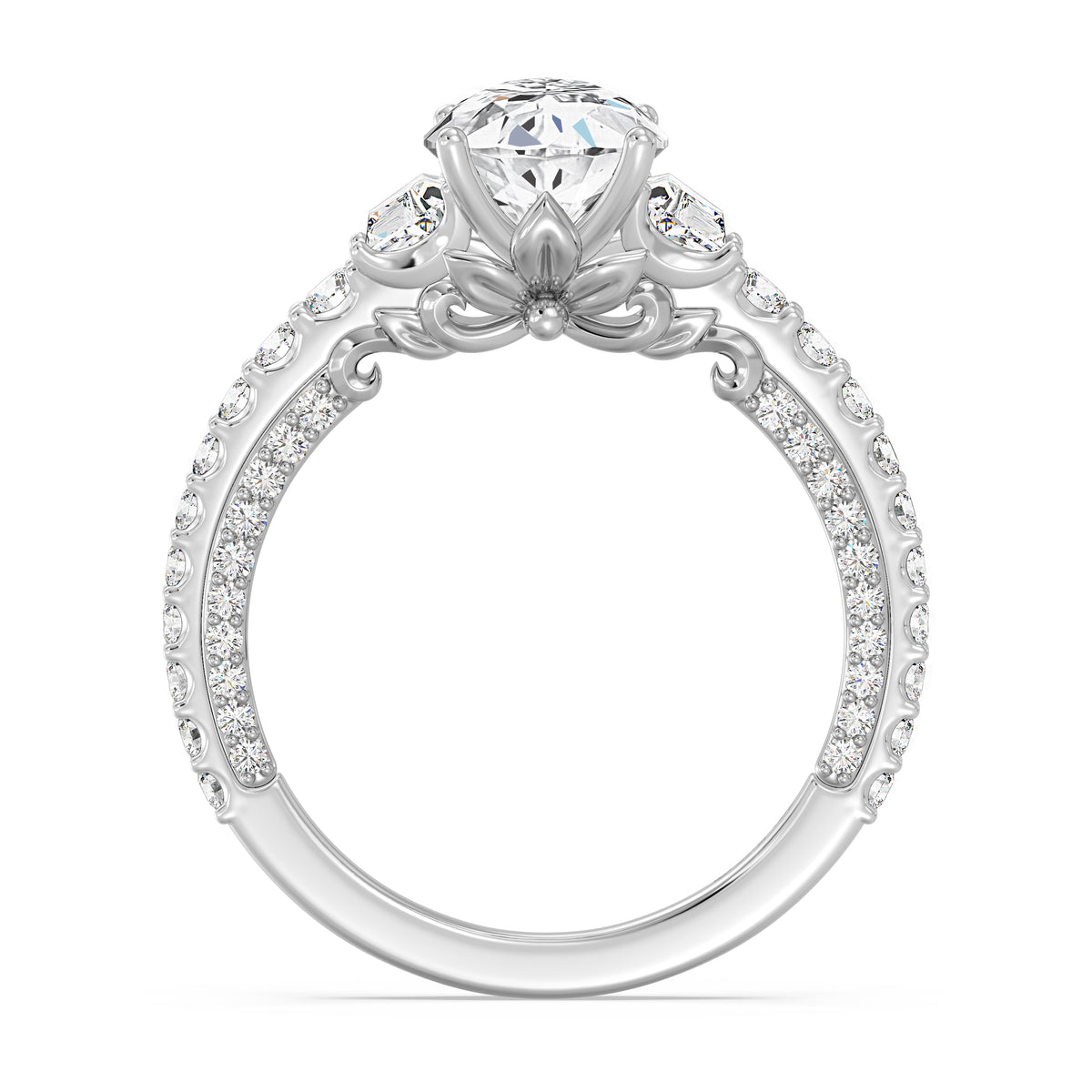 Enchanted Star Lab Grown Diamond And 14K Gold, Disney's Rapunzel Three Stone Engagement Ring