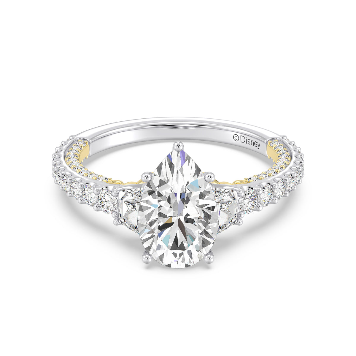 Enchanted Star Lab Grown Diamond And 14K Gold, Disney's Rapunzel Three Stone Engagement Ring