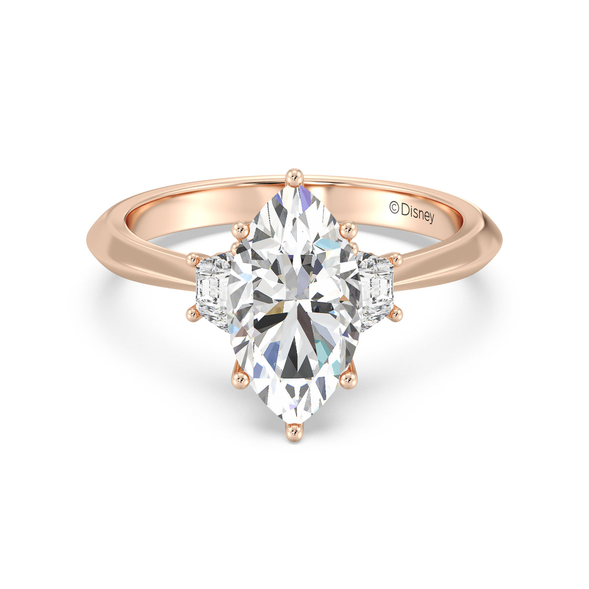 Enchanted Star Lab Grown Diamond And 14K Gold, Disney's Cinderella Three Stone Engagement Ring