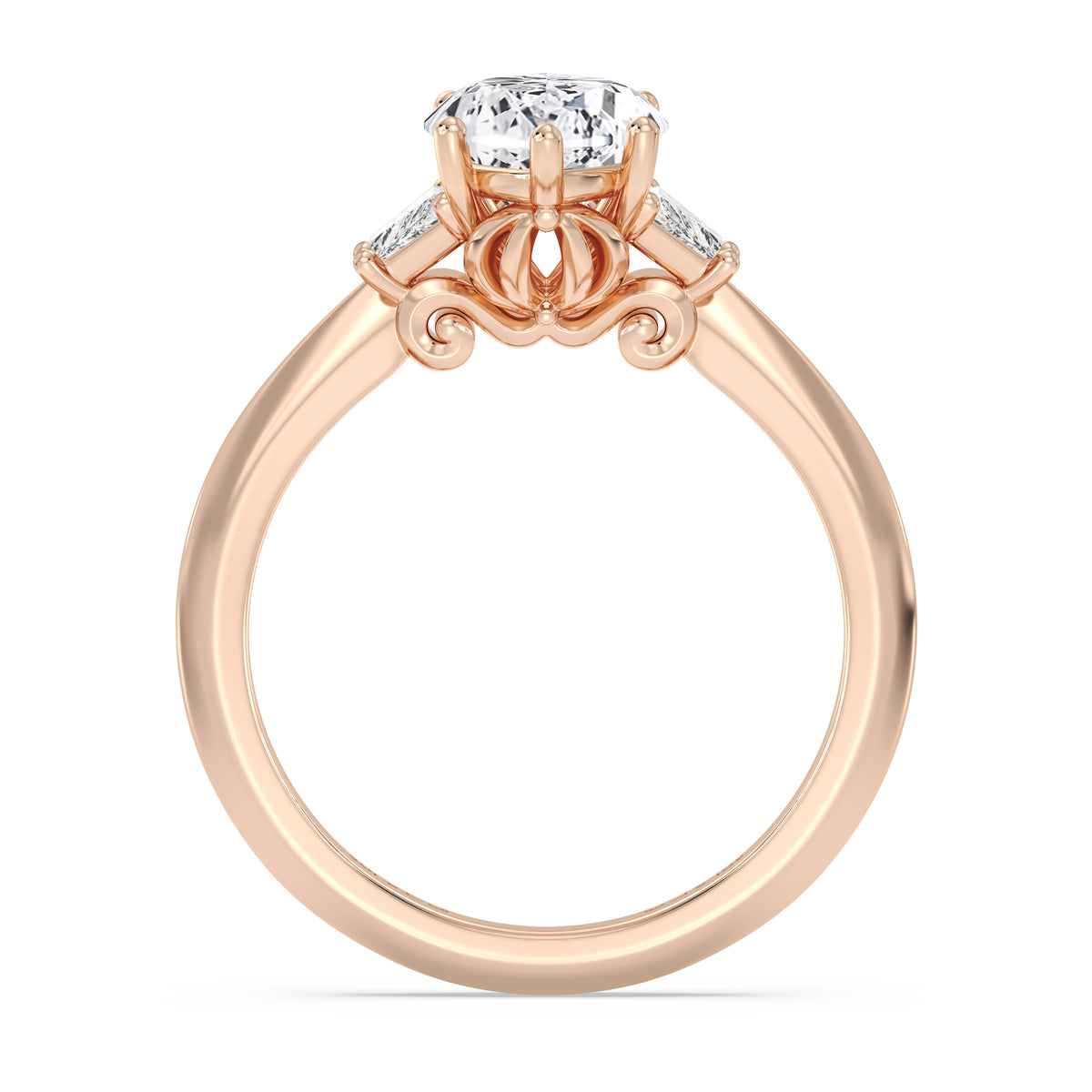 Enchanted Star Lab Grown Diamond And 14K Gold, Disney's Cinderella Three Stone Engagement Ring