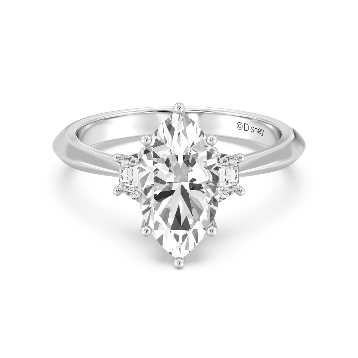 Enchanted Star Lab Grown Diamond And 14K Gold, Disney's Cinderella Three Stone Engagement Ring