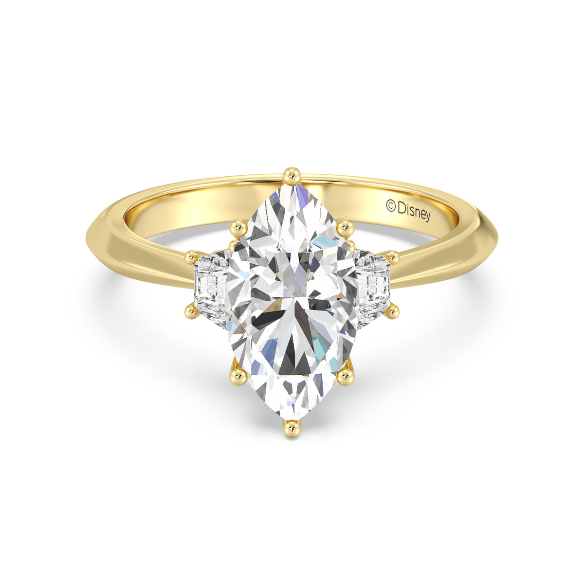 Enchanted Star Lab Grown Diamond And 14K Gold, Disney's Cinderella Three Stone Engagement Ring