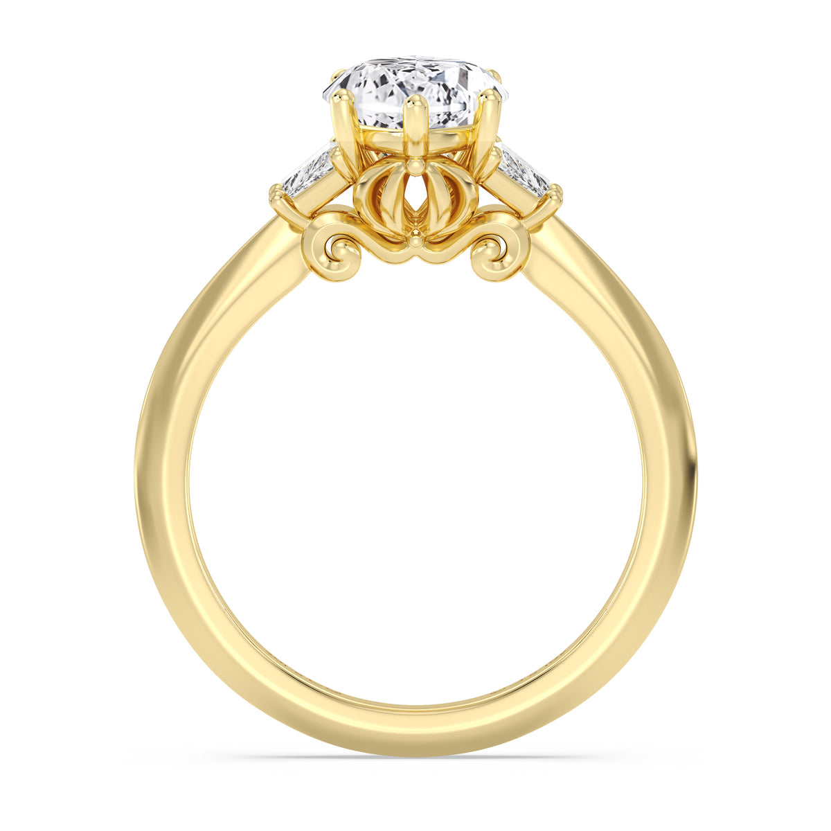 Enchanted Star Lab Grown Diamond And 14K Gold, Disney's Cinderella Three Stone Engagement Ring