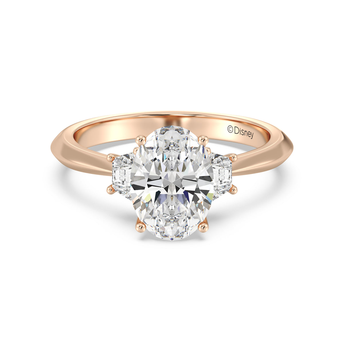 Enchanted Star Lab Grown Diamond And 14K Gold, Disney's Cinderella Three Stone Engagement Ring
