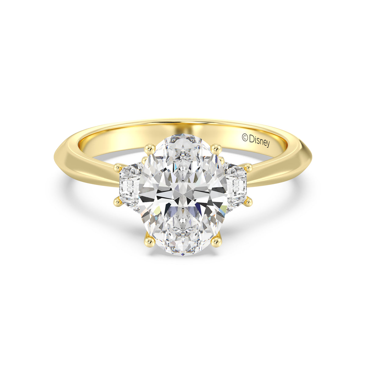 Enchanted Star Lab Grown Diamond And 14K Gold, Disney's Cinderella Three Stone Engagement Ring