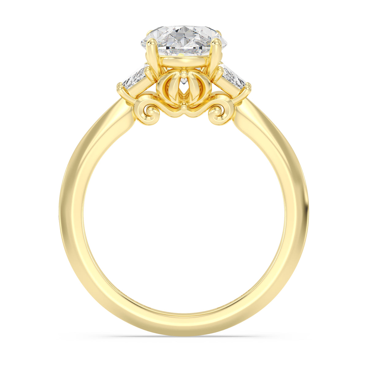 Enchanted Star Lab Grown Diamond And 14K Gold, Disney's Cinderella Three Stone Engagement Ring