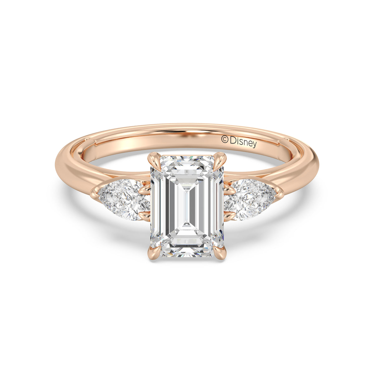 Enchanted Star Lab Grown Diamond And 14K Gold, Disney's Aurora Three Stone Engagement Ring
