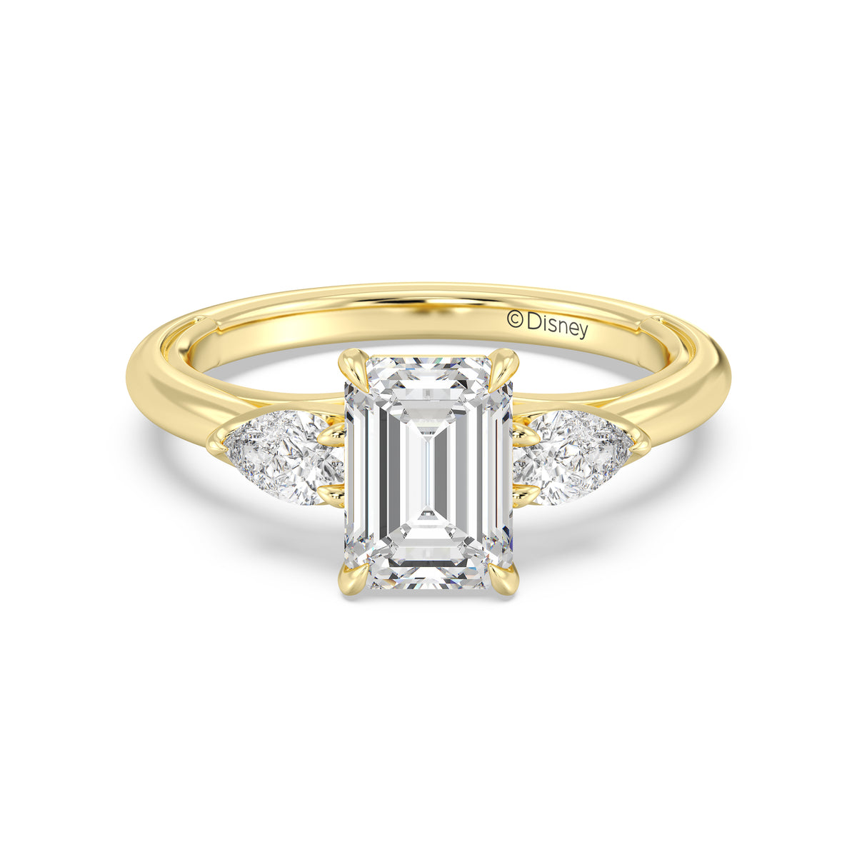 Enchanted Star Lab Grown Diamond And 14K Gold, Disney's Aurora Three Stone Engagement Ring