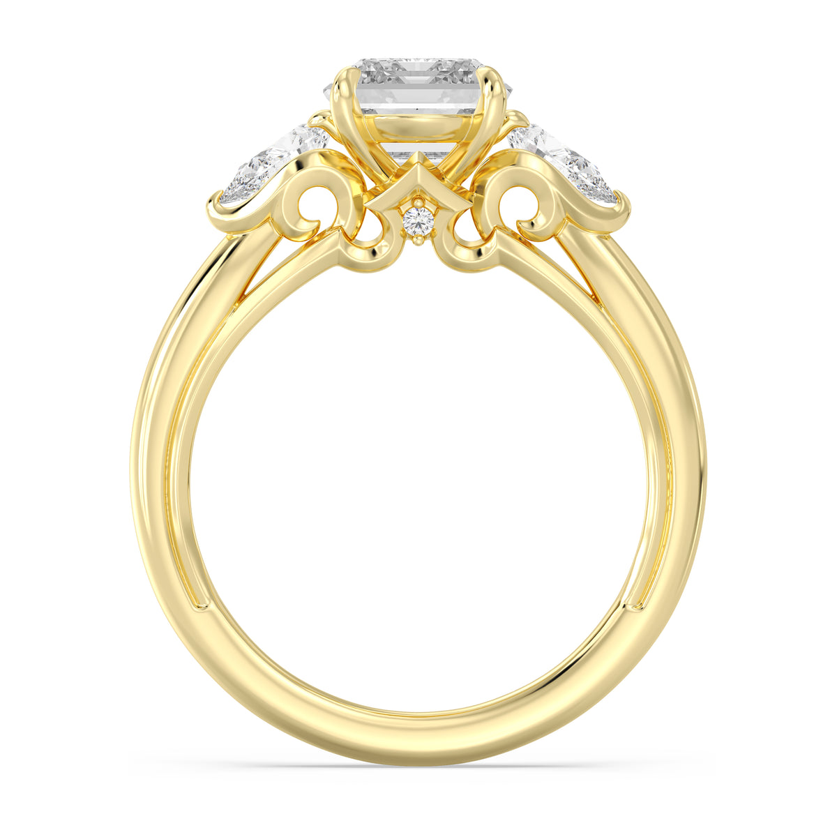 Enchanted Star Lab Grown Diamond And 14K Gold, Disney's Aurora Three Stone Engagement Ring