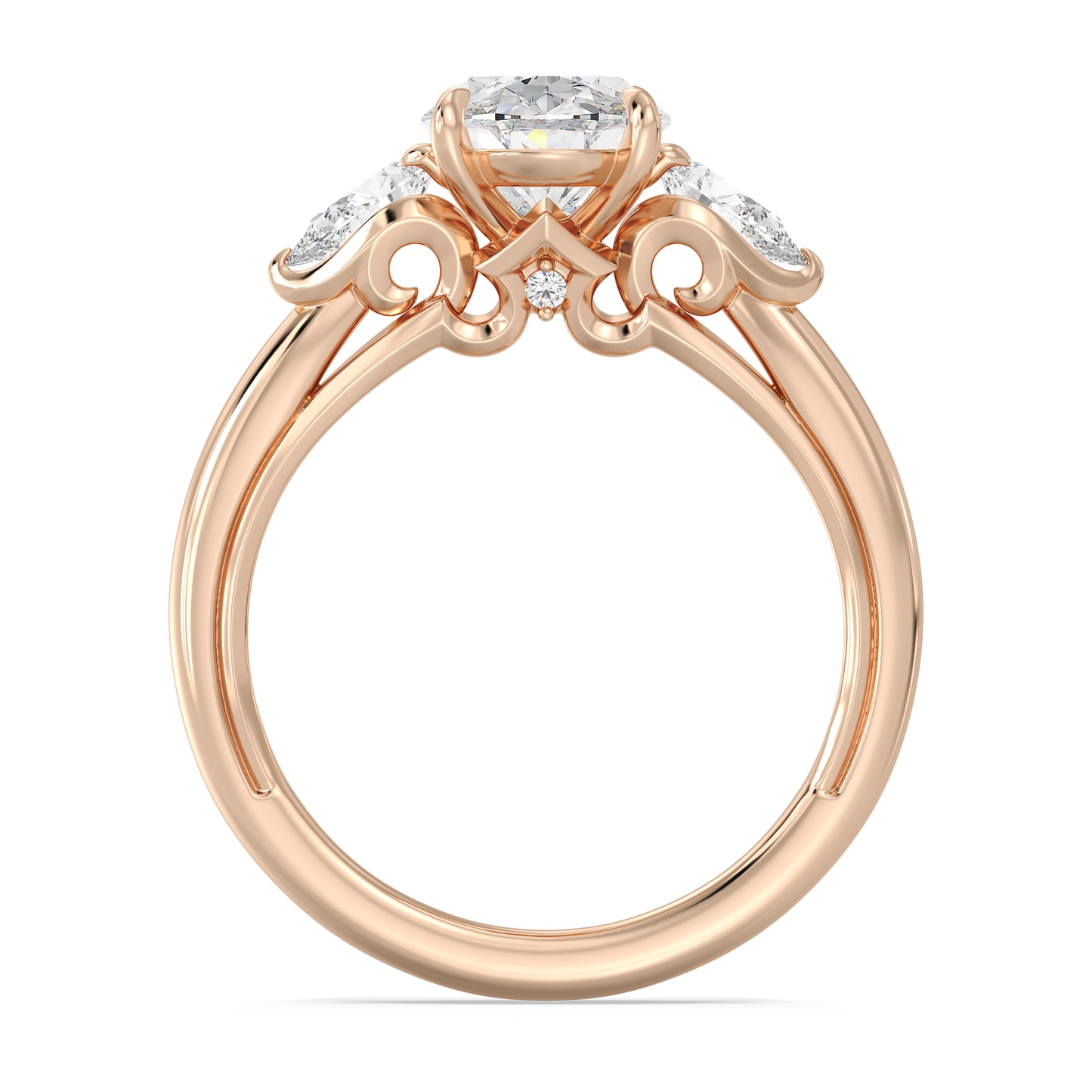 Enchanted Star Lab Grown Diamond And 14K Gold, Disney's Aurora Three Stone Engagement Ring