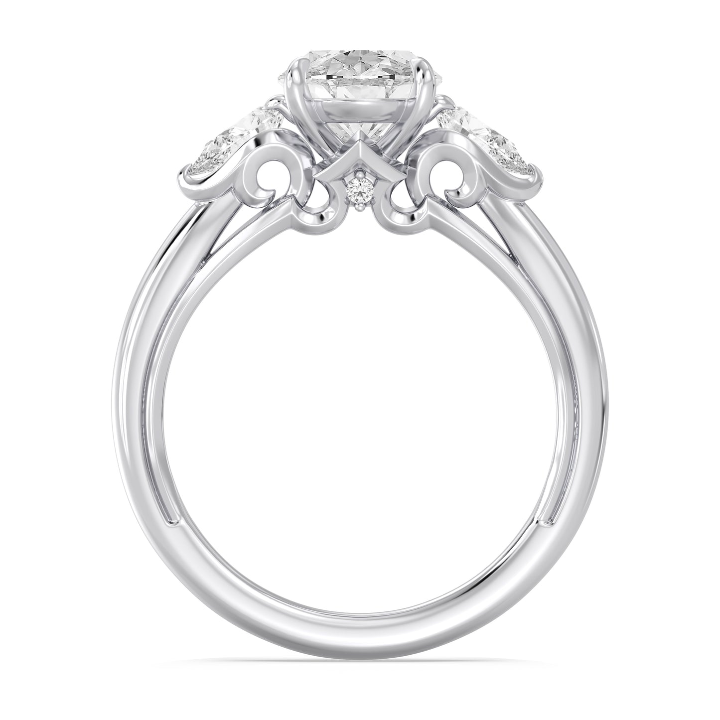 Enchanted Star Lab Grown Diamond And 14K Gold, Disney's Aurora Three Stone Engagement Ring