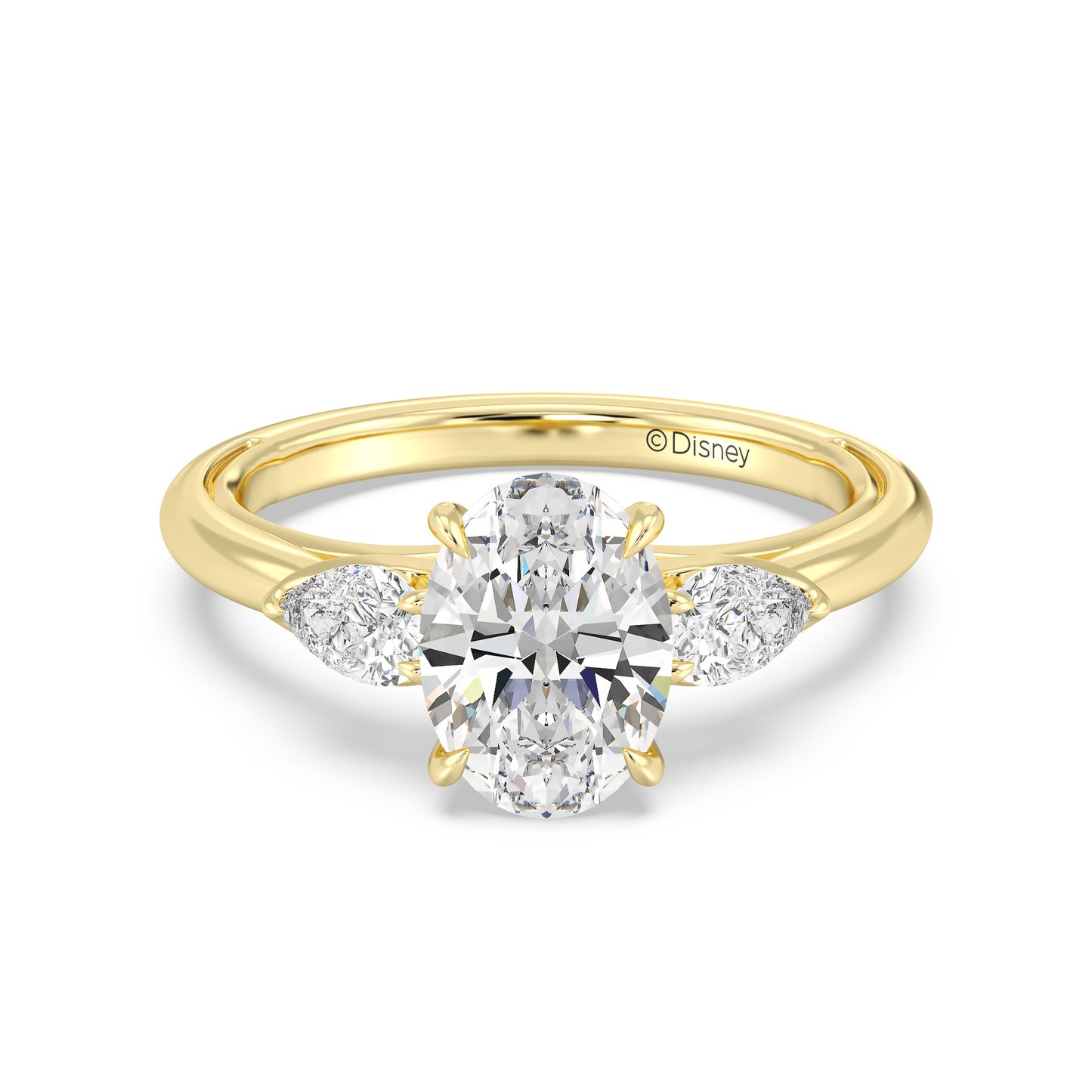 Enchanted Star Lab Grown Diamond And 14K Gold, Disney's Aurora Three Stone Engagement Ring