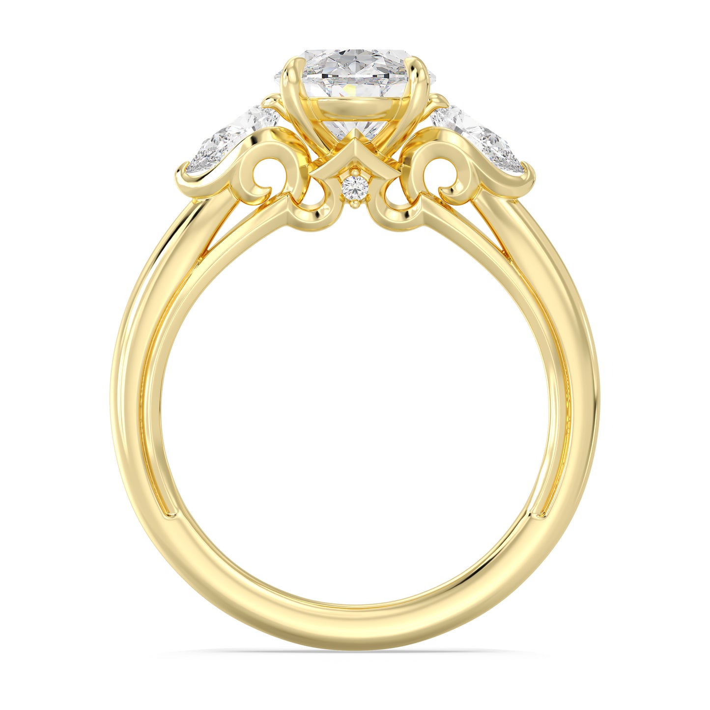 Enchanted Star Lab Grown Diamond And 14K Gold, Disney's Aurora Three Stone Engagement Ring