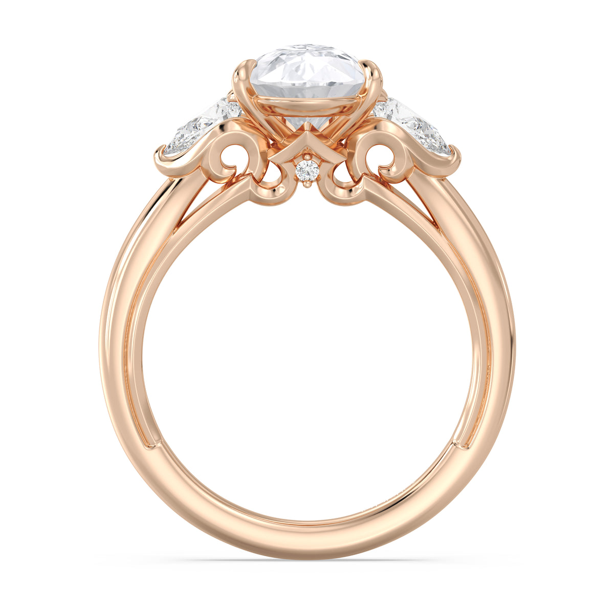 Enchanted Star Lab Grown Diamond And 14K Gold, Disney's Aurora Three Stone Engagement Ring