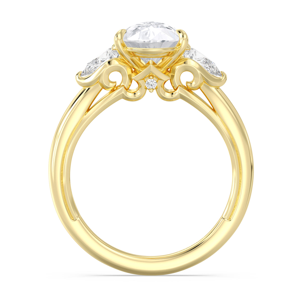 Enchanted Star Lab Grown Diamond And 14K Gold, Disney's Aurora Three Stone Engagement Ring
